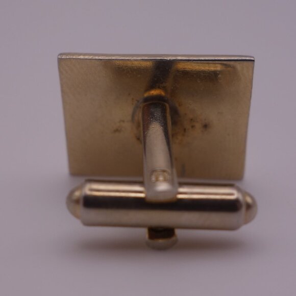 Gold Color Rectangle Cuff Links with Design - Picture 12 of 12